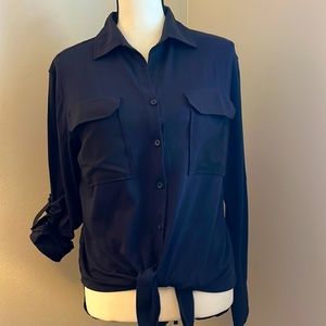 Black button blouse